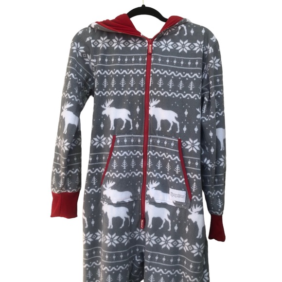 Tipsy Elves Women’s Grey Moose Jumpsuit size Small - Picture 8 of 16